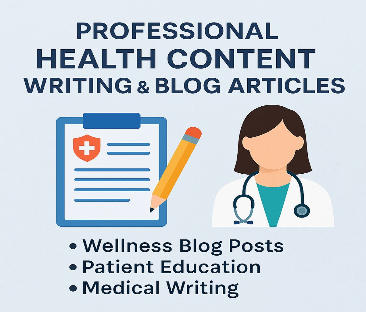 
I will write medical articles and health blog content